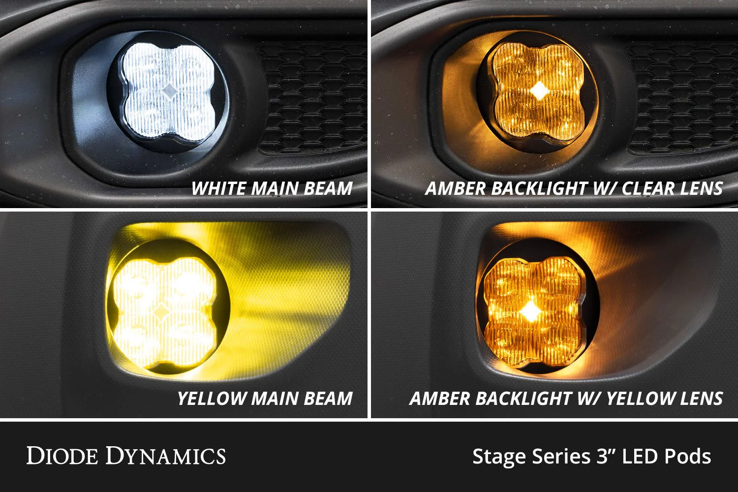 Diode Dynamics SS3 LED Fog Light KIT for S550 Mustang 2015-2017 - Image 3