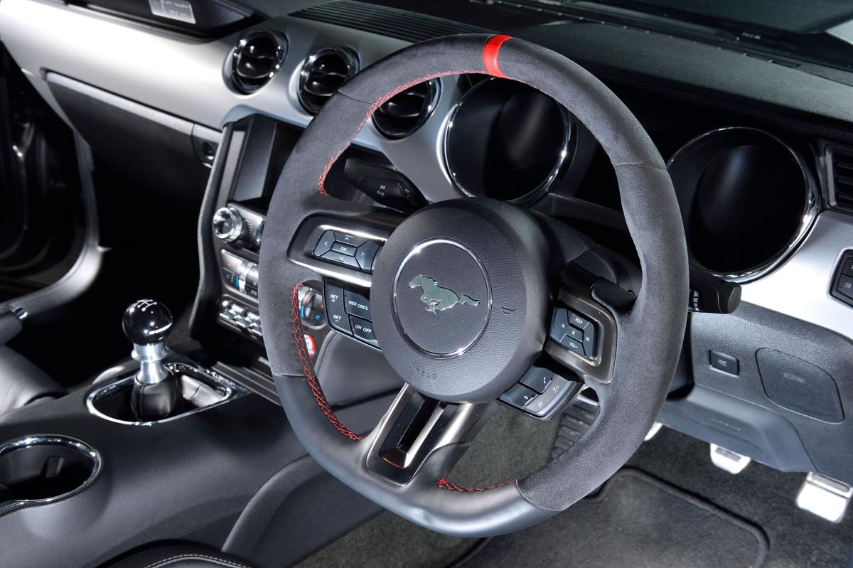 Ford Performance Mustang Alcantara Steering Wheel - Red Sightline (2015-2017) - Image 3