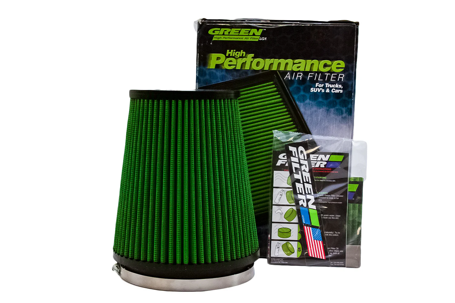 Green Filter Mustang Bullitt/Mach-1/GT350/GT500 High-Performance Air Filter (2015-2022) - Image 2