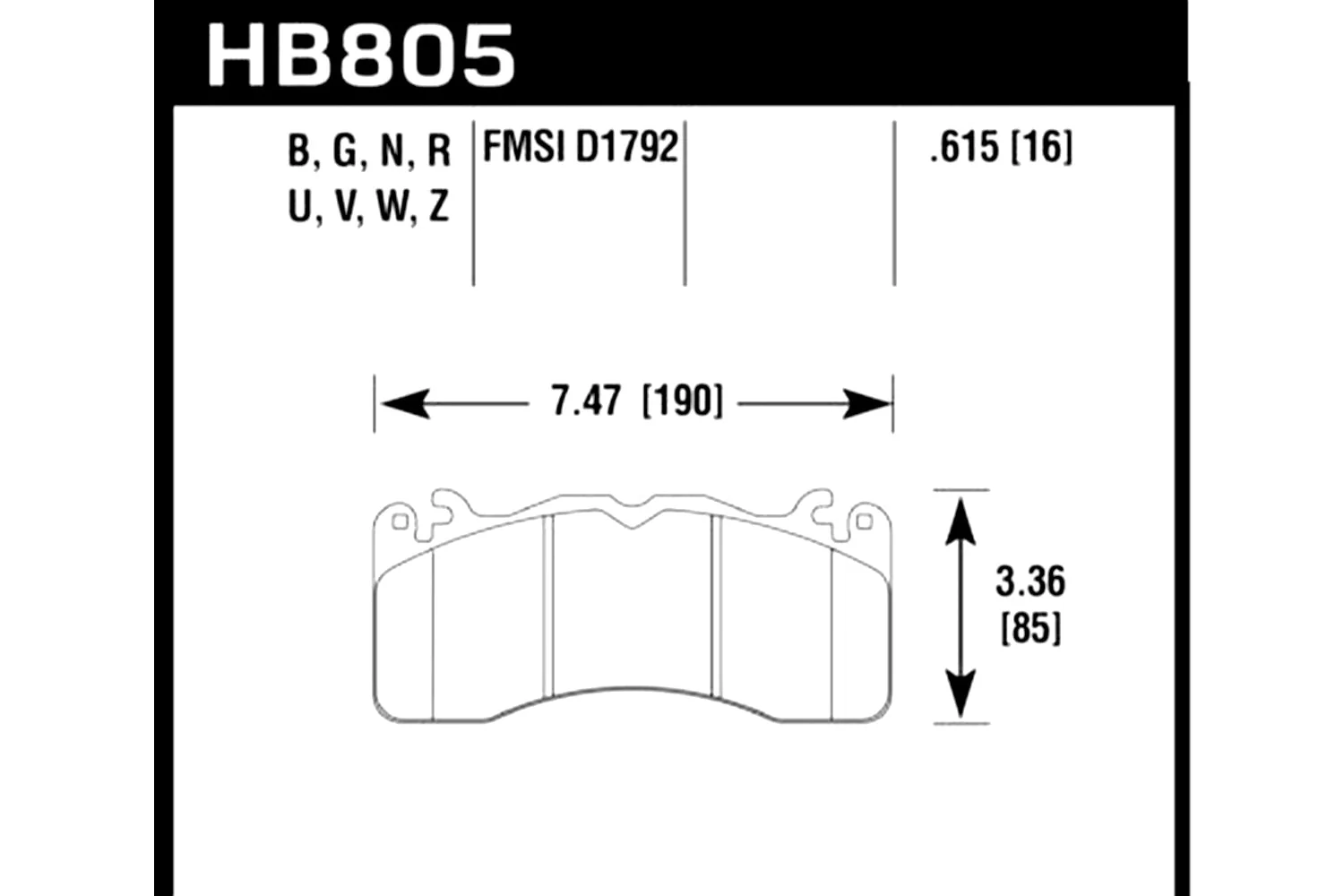Hawk DTC-60 S550 Mustang Front Brake Pads (2015-2021) - Image 2