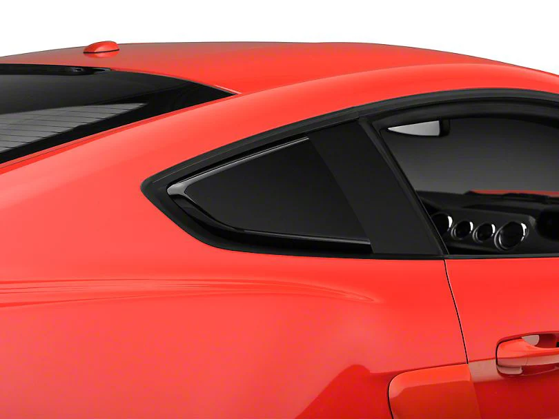MP Concepts S550 Mustang Gloss Black Large Scoop Style Rear Side Window Louvers
