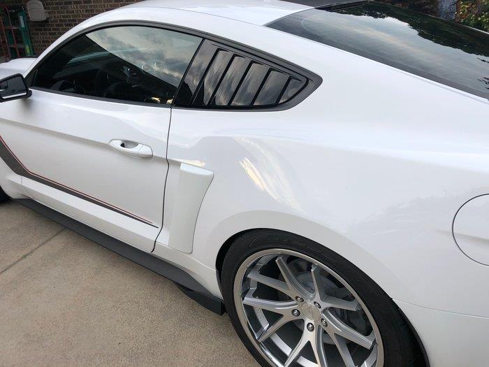 MP Concepts S550 Mustang Slatted Gloss Black Rear Side Window Louvers - Image 5