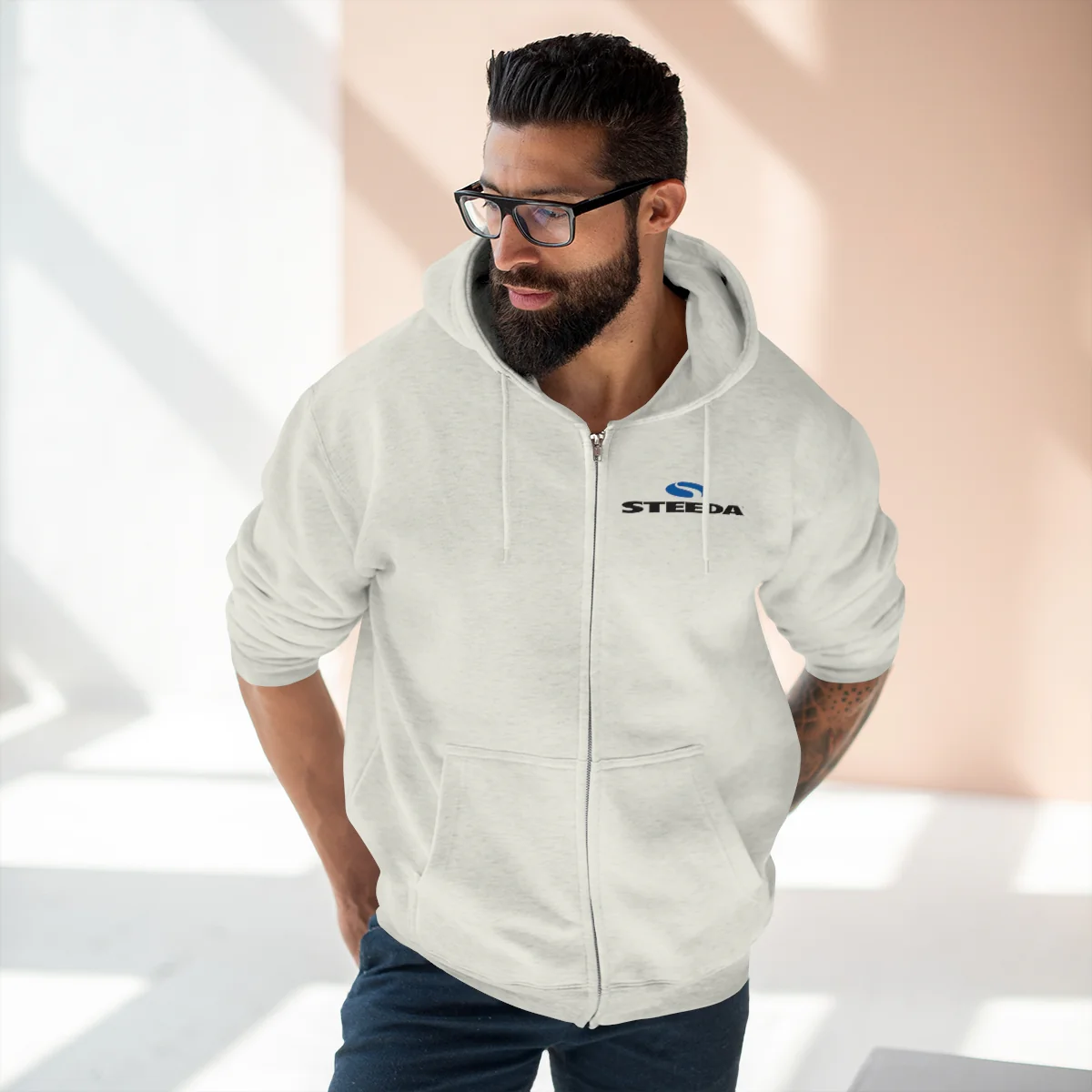 Steeda Logo Full Zip Hoodie - 3 Colours - Front / Rear Design - Image 3