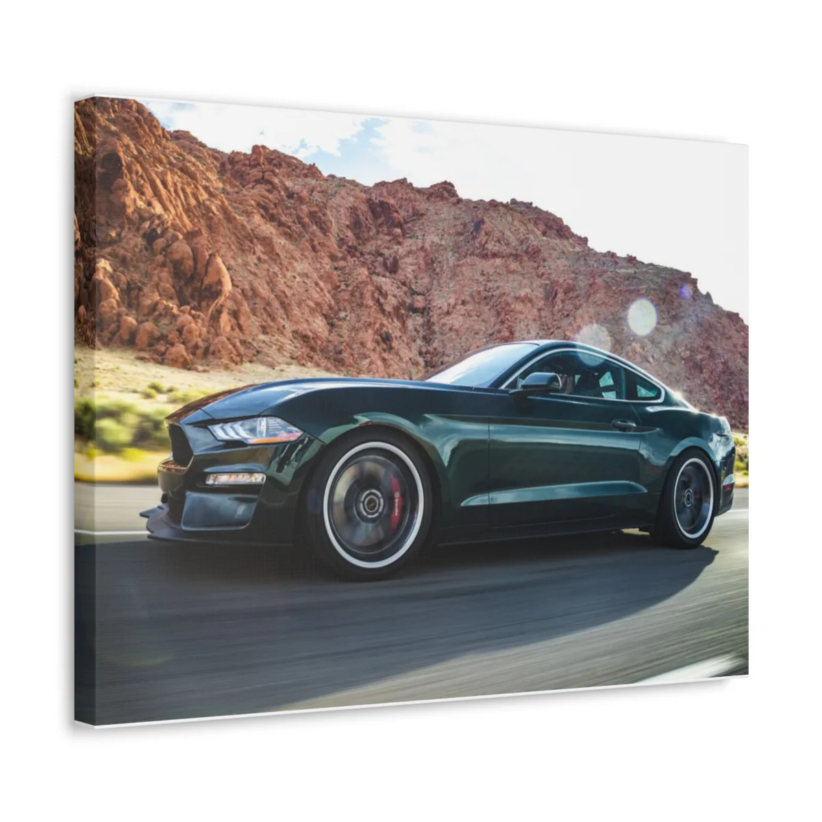 Steeda Steve McQueen Limited Edition Bullitt in Flight - Canvas Print - Image 2