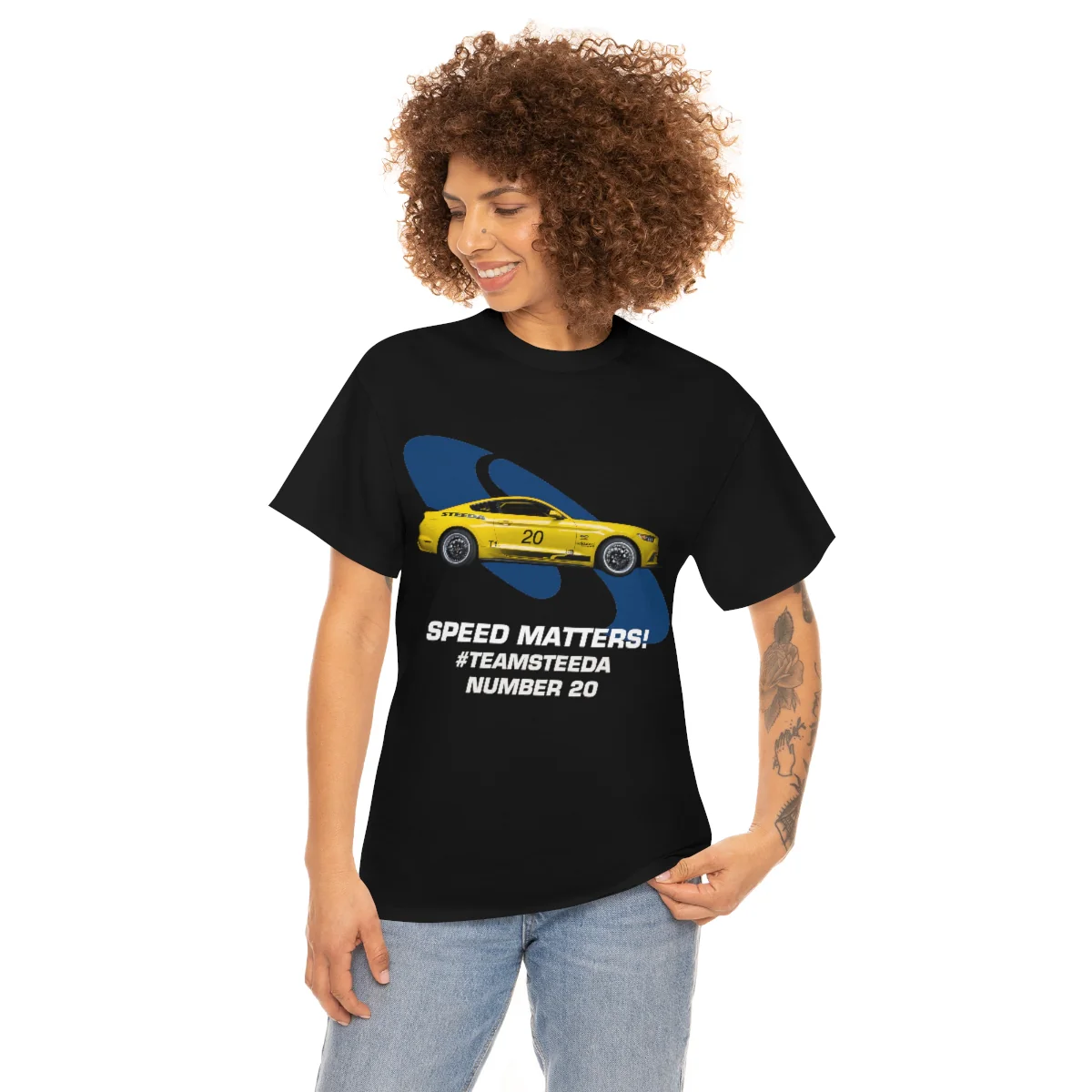 Steeda "Team Steeda" Number 20 - Black Cotton T Shirt - Image 2